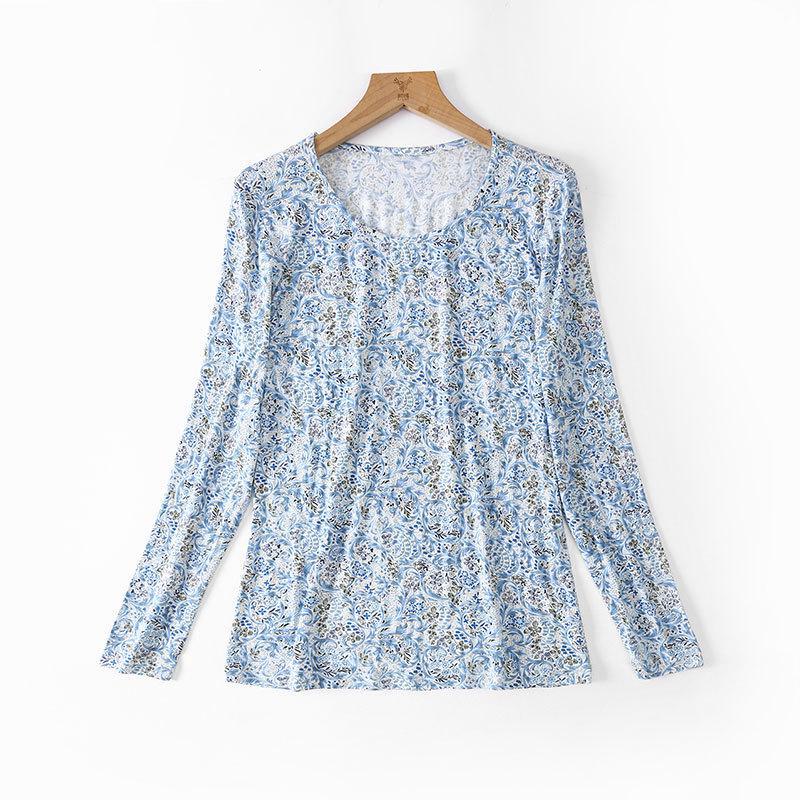 

Комплект нижнего белья Haosangyuan из дышащего бамбукового волокна для осени и зимы top, L синий