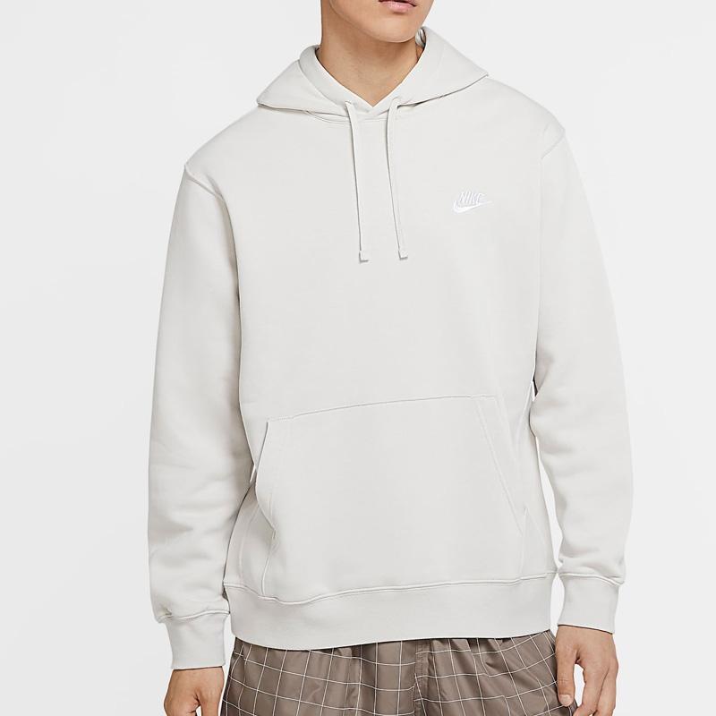 Nike Sportswear Club Fleece Pullover Hoodie Men Tops Ivory-White BV2655-072
