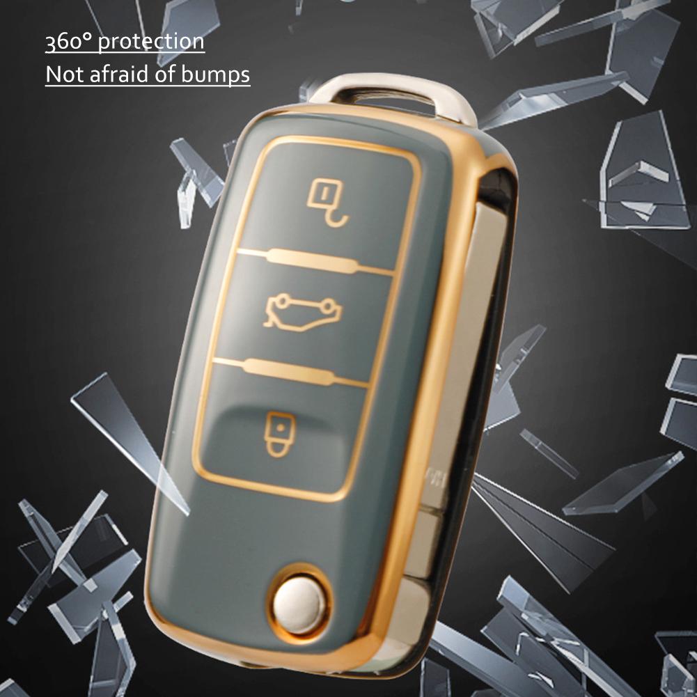 TPU kryt puzdra na kľúče pre autá Volkswagen VW Polo Golf Passat Tiguan Beetle Caddy T5 Up Eos Škoda Octavia Seat Leon