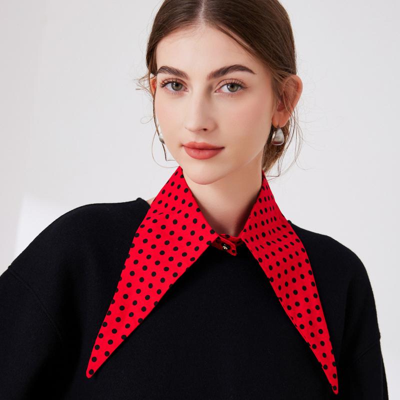 Red Polka Dot Exaggerated Large Collar Sweaters Decorative Fake Collar Detachable Fake Blouse Collar Detachable Shirt Lapel