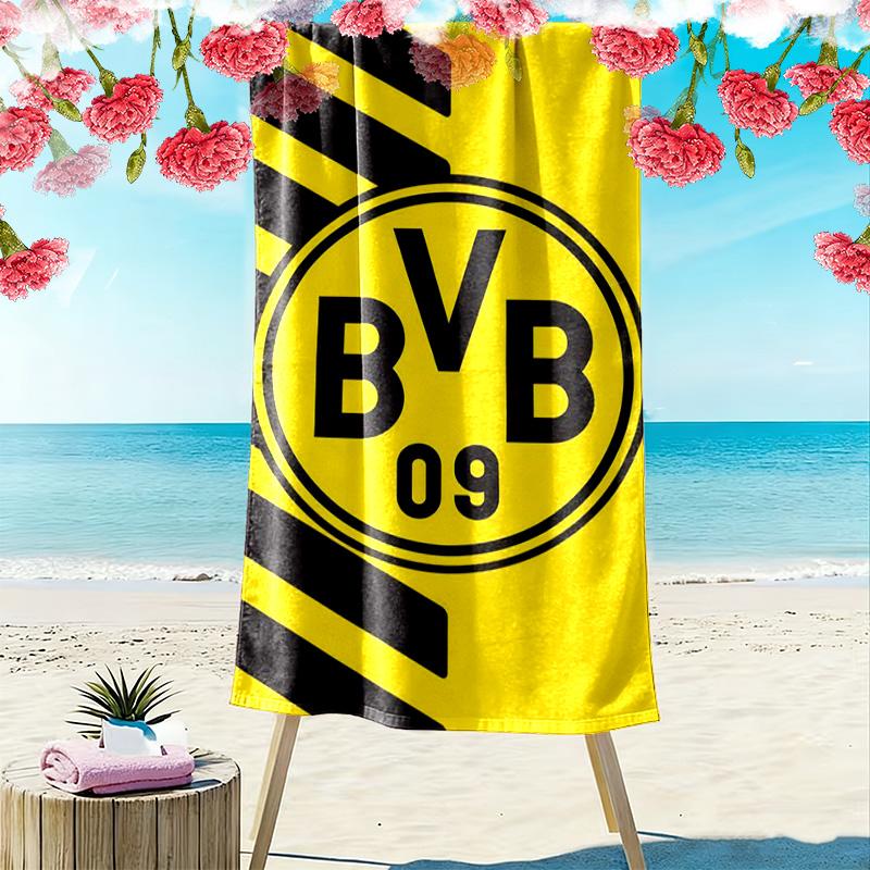 Vibrant BVB Fan Art beach towel Beach towel for vacation photos Outdoor camping Outdoor pool towel Absorbent bath towel swim