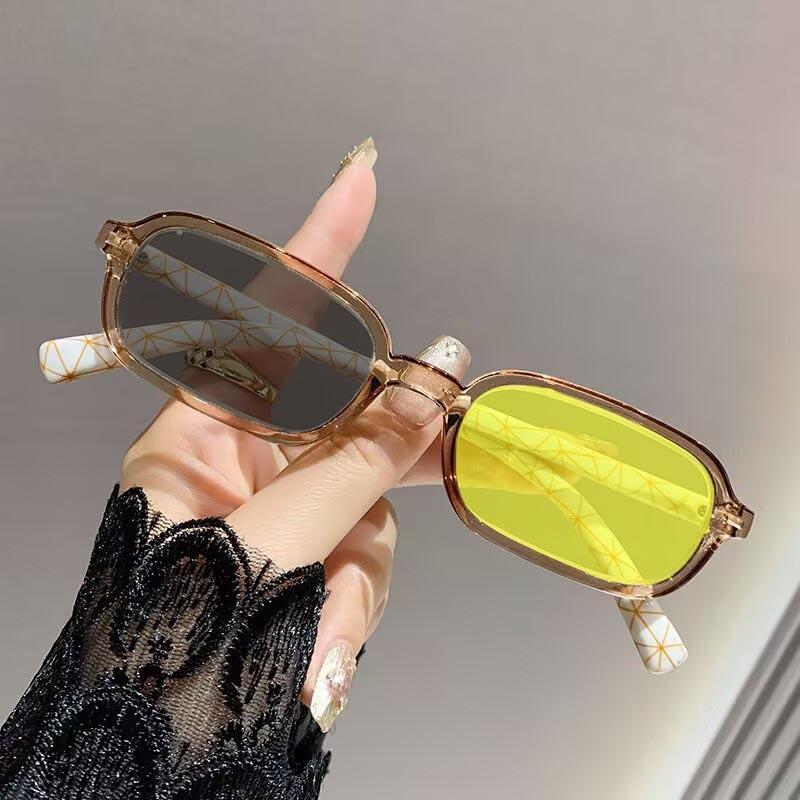 Fashion Small Printing Photochromic Myopia Glasses Women Men Night Vision Short Sight Eyewear with Yellow Lenses Minus Diopter