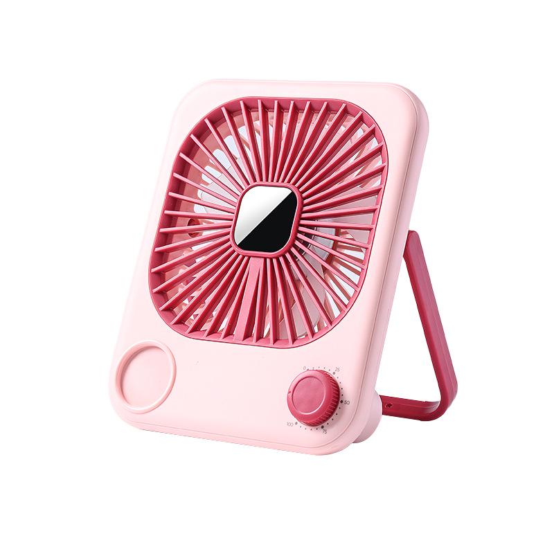 Ultra-Thin USB Rechargeable Silent Handheld Folding Fan with Digital Display for Desktop & Dormitory Use See Detail Page