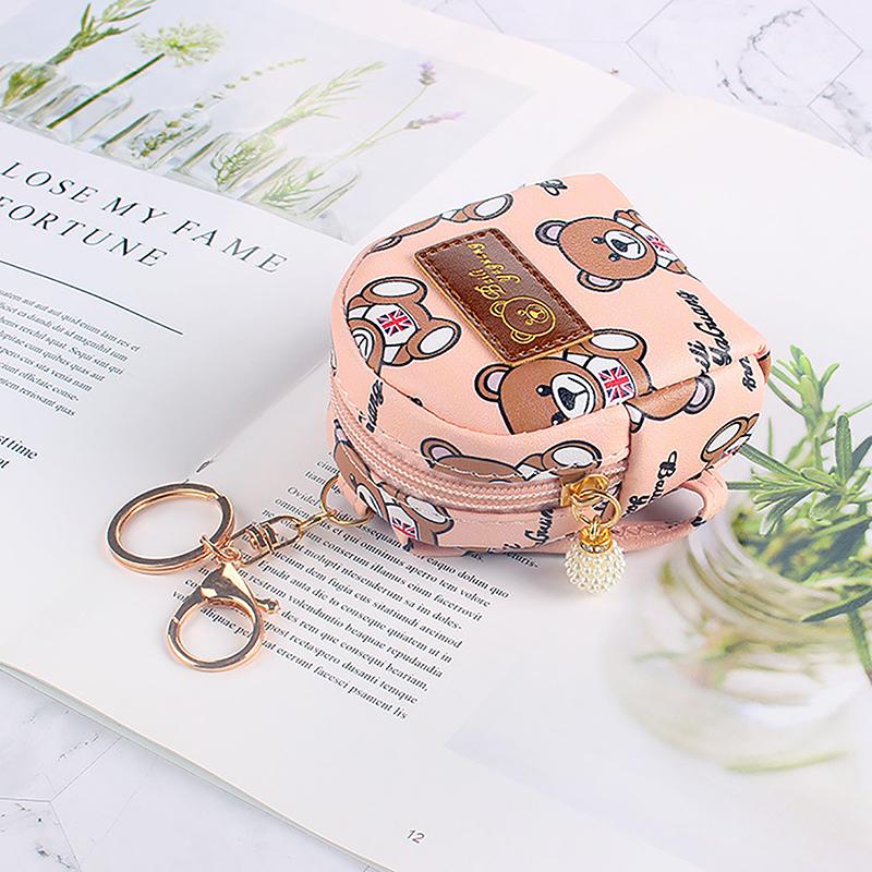 Cute Cartoon Bear Coin Purse For Girls Kawaii Mini Wallet Credit Card Holder