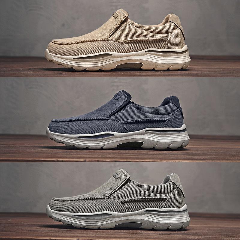 Canvas shoes men's 2025 foreign trade large size old Beijing cloth shoes one pedal platform casual lazy men's size 48 cloth shoes