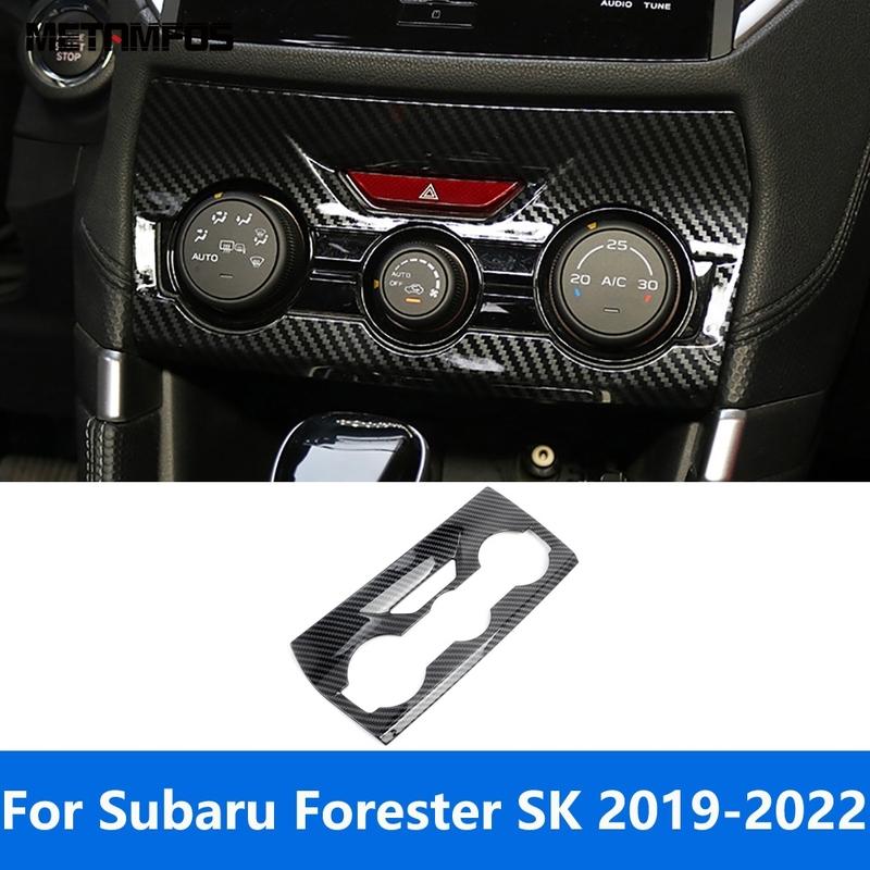 For Subaru Forester SK Carbon Fiber Center Console Air Condition Switch Panel Cover Trim Car Accessories