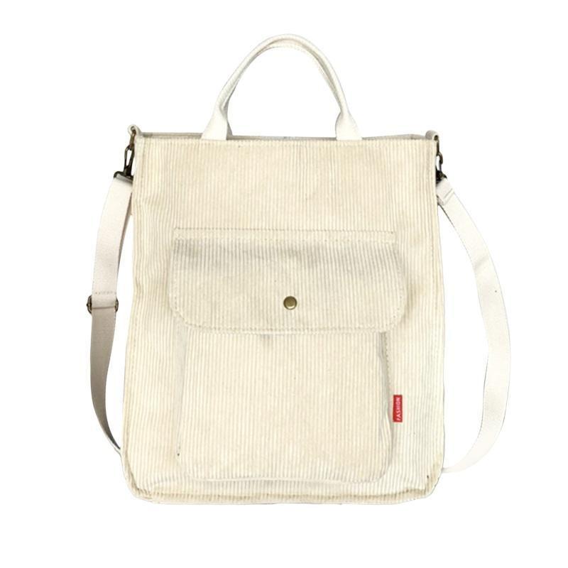 Модная женская тканевая сумка на плечо, вельветовая сумка для отдыха большой емкости, тонкая сумка-тоут, новинка 1 шт. белый