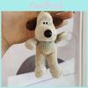 Cute Cartoon Dog Plush Key Chain Fluffy Stuffed Animal Bag Pendant 14cm