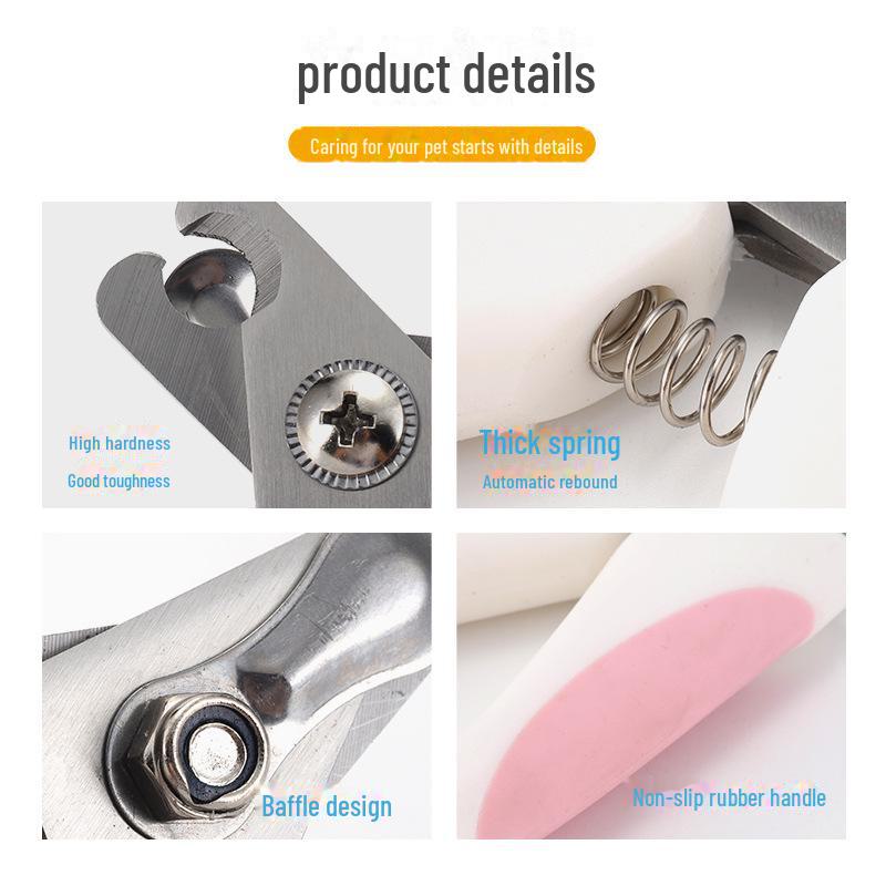 Stainless Steel Non-Slip Pet Nail Clippers for Cats and Dogs