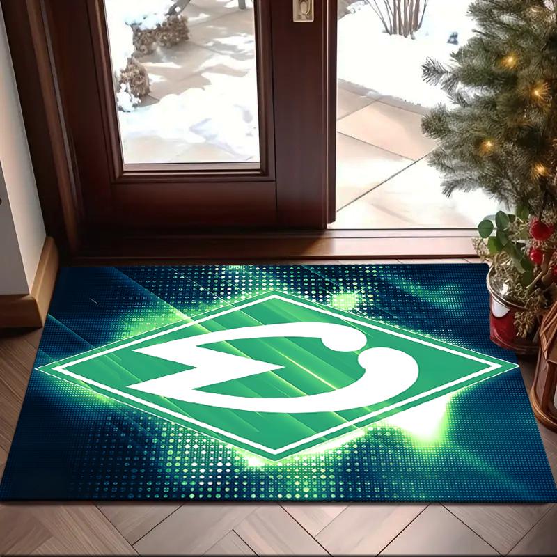 1PC Green Werder Symbol Rug Game Carpet, Floor Mat for Bedroom Living Room Entryway Rug, Home Decor Idea Gift for Christmas birthday