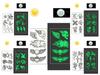 S.A.V.I 5PCS. Glow In Dark Temporary Tattoo Stickers for Men Women, Luminous Fluorescent Tattoos Waterproof Fake Tattoo Body Art Water Transfer Stic