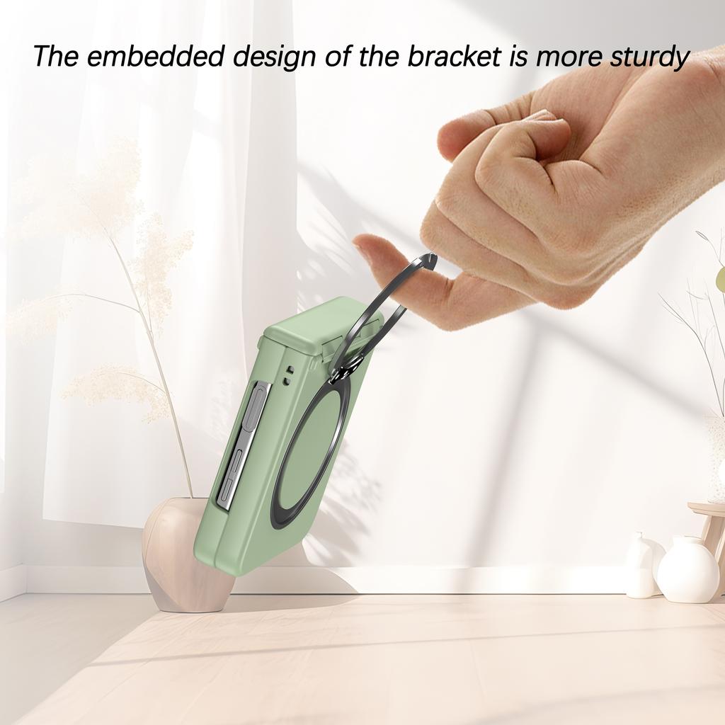 Etui na Samsung Galaxy Z Flip7 5G z magnetyczną podpórką, zawias sprężynowy, PC, składane etui na telefon