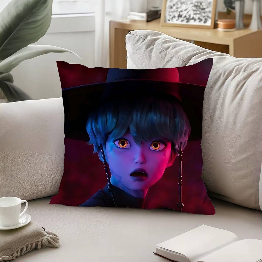 

Kpop D-demon Hunters Pillow Case Cushion Cover Soft Cute Throw Pillow Case For Car Sofa Pillowcase Polyester With Zipper 16x16Inch