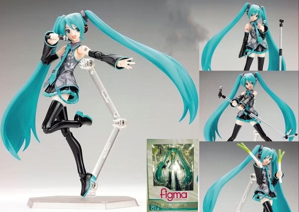 14cm Anime Hatsune Miku Figma 014 Gemeinsame Bewegliche Gesicht Ändern Boxed Puppe Pvc Action Figure Dekoration Modell Spielzeug