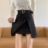 Elegant High Waist Slimming Short Skirt With Decorative Stitching For Women Spring Fashion