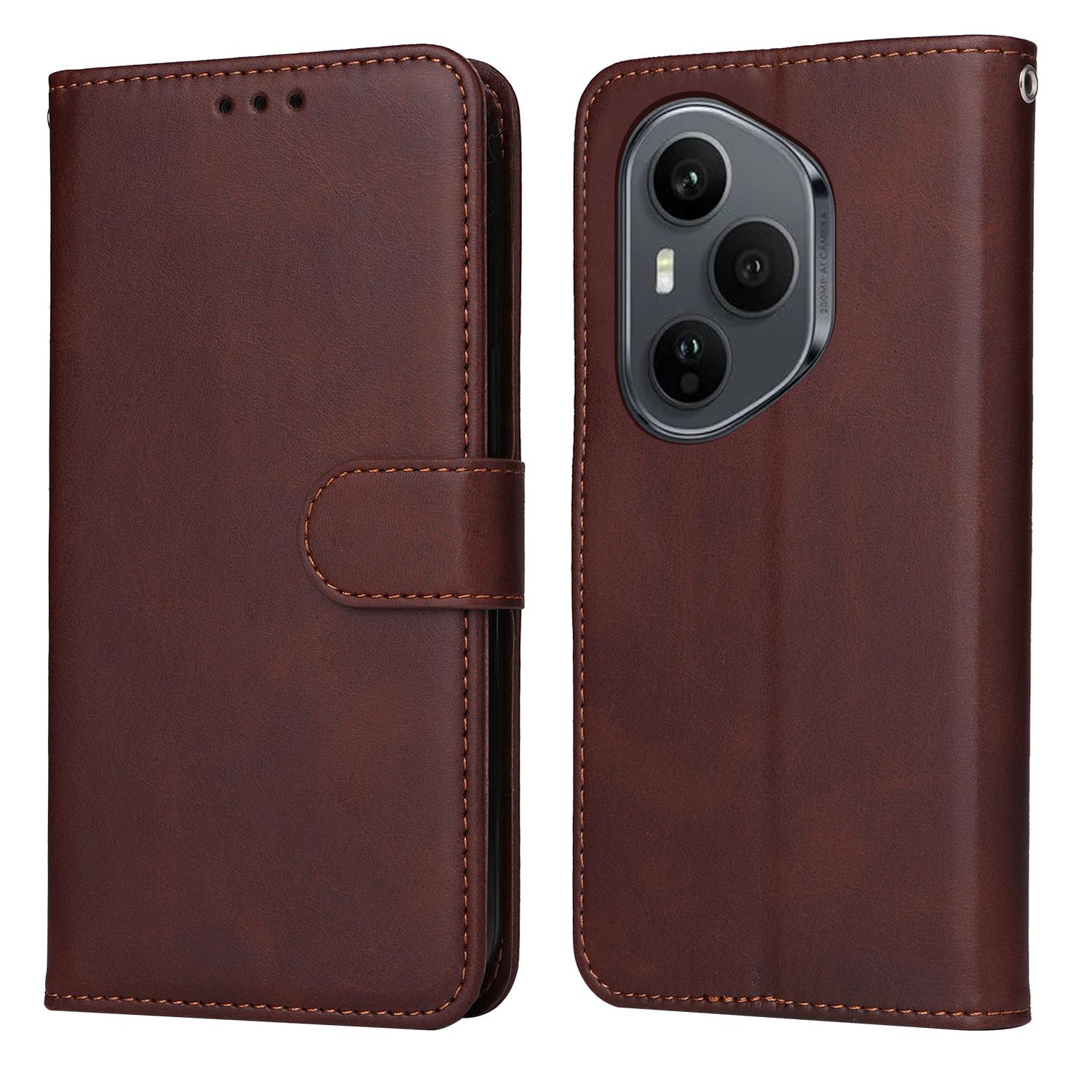 

Для Honor 400 Pro 5G (Глобальный) Чехол-кошелек из искусственной кожи, откидной чехол для телефона Brown