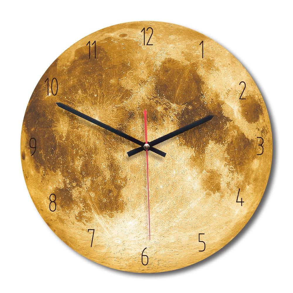 Creative Painting Wall Clock 11 Inch Moon Wall Clock Living Room Acrylic Wall Decoration Mute Clocks Unique Gift
