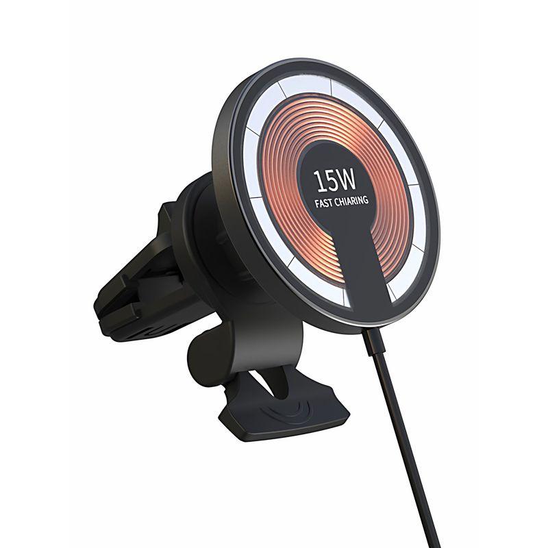 Cross-Border Magnetic Wireless Charger Magsafe Transparent Wireless Charging Stand Suitable for Apple 15W Car Mount