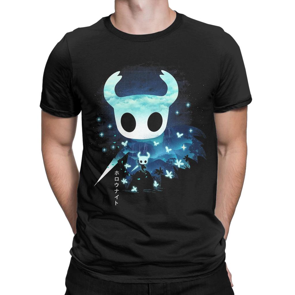 Herren T-Shirt Hollow Knight Silksong Lustiges Baumwoll-T-Shirt Kurzarm T-Shirts Rundhals Kleidung Grafikdruck