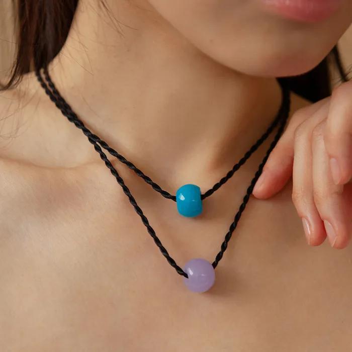 (6 colors) Gemstone String Necklace