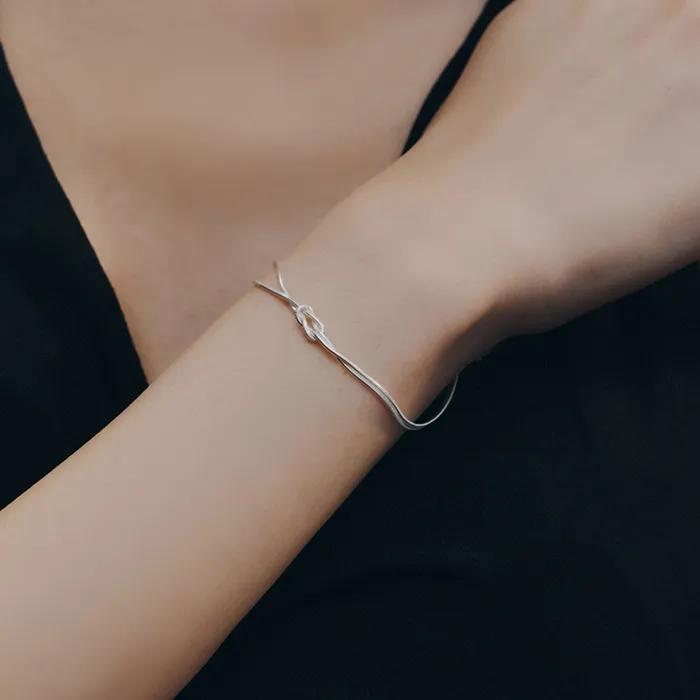 (silver 925)Tied line bracelet