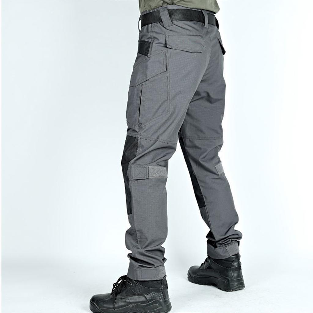 Men's Solid Color Camouflage Multi-Pocket Cargo Pants Men's Outdoor Rip Resistant Cargo Pants