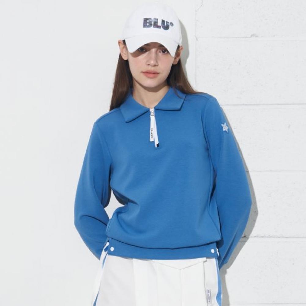 Blu Dot Volume Half Zip Polo Shirt Bl 085