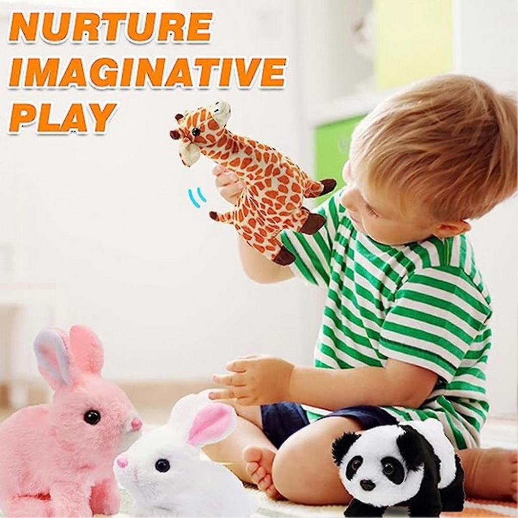 Walking Giraffe Electric Plush Toy With Music Sounds Movements Battery Operated Soft Cartoon Animal Interactive Toy Kids Birthday Gift