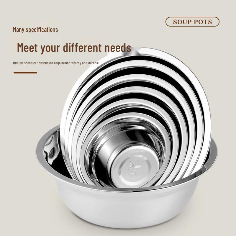 304 Stainless Steel Round Soup Bowls Set