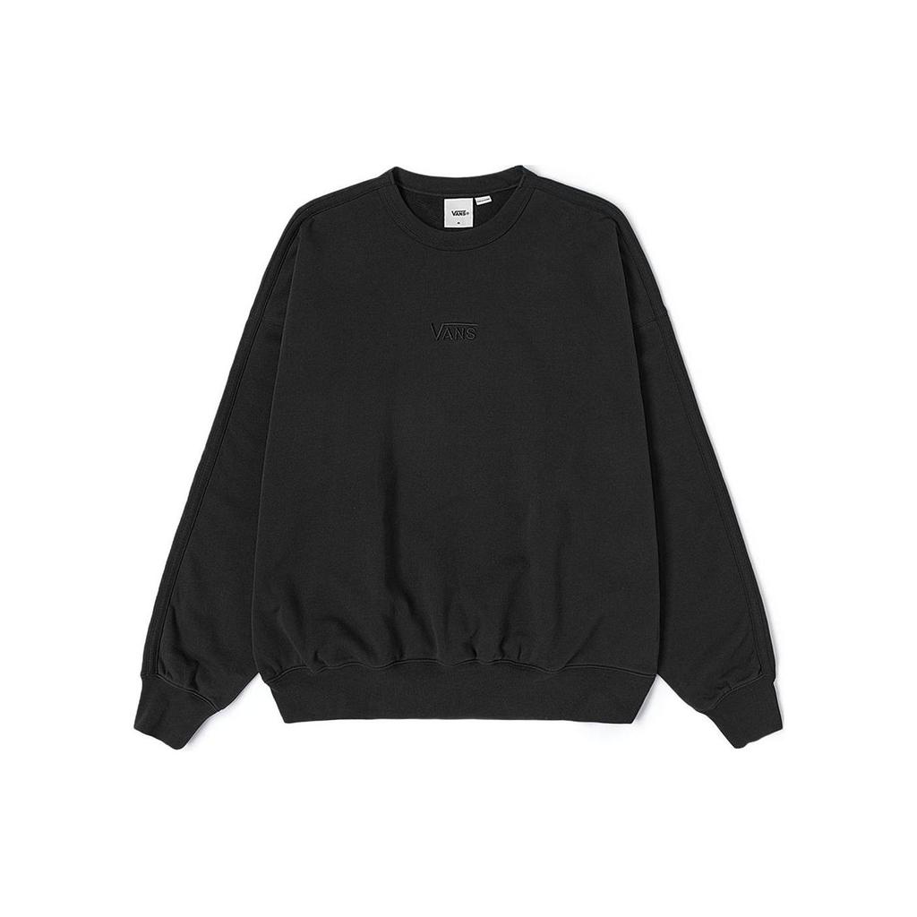 Vans OTW Series SS24 Solid Color Crew Neck Pullover Long Sleeve Sweatshirt Unisex Sweatshirt Black VN000GBWBLK