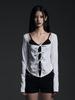 Miteula Ribbon Layered Long Sleeve Top _ White