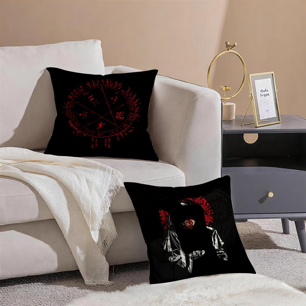 Anime C-Castlevania Cushion Cover Anti-dustmite Pillowcase Invisible Zipper Silky Short Plush Sofa Cushion Cover