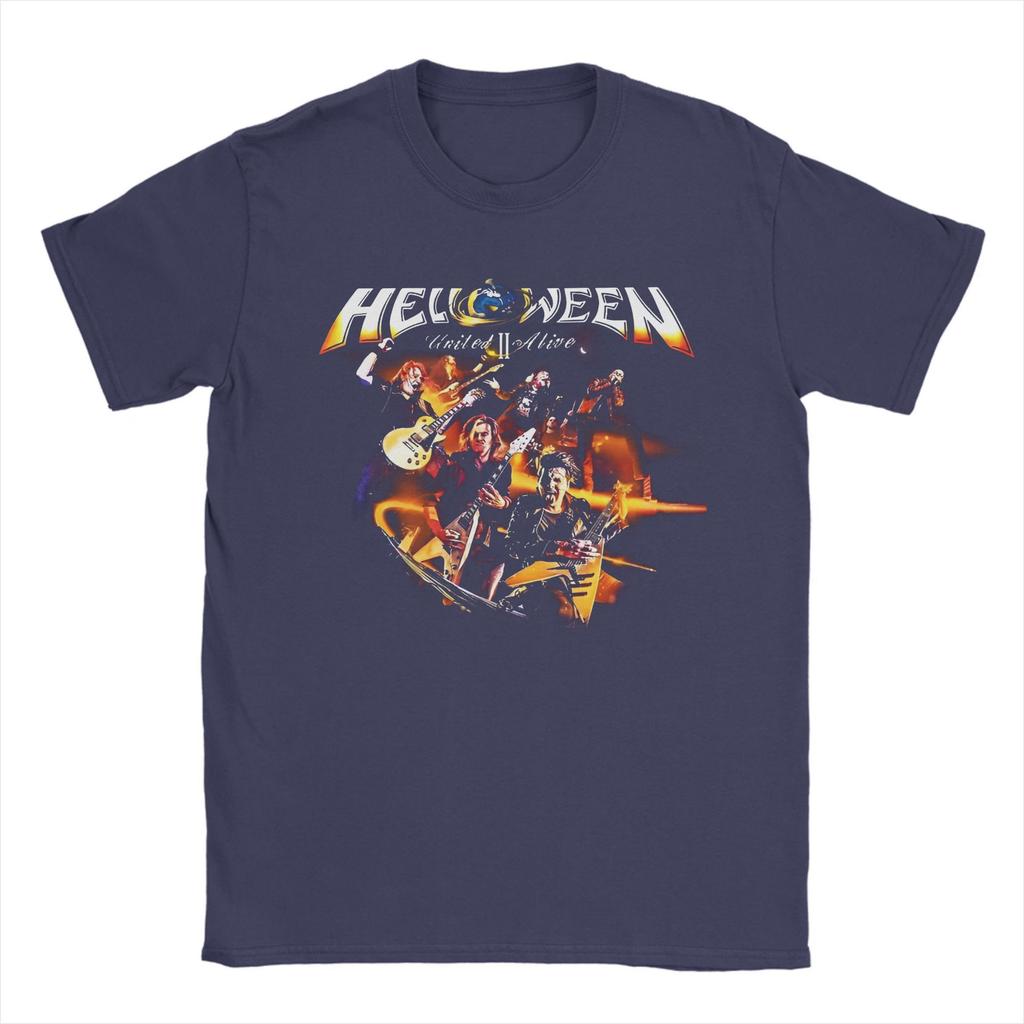 Novelty Heavy Metal Helloween Band T-Shirt Men Crew Neck Cotton T Shirt German Power Rock Short Sleeve Tees Unique Merchandise