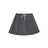 Interpret Beauty Summer 2025 Preppy Pleated A-line Midi Skirt with Drawstring Waist (S5108)