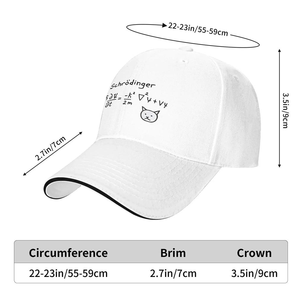 Schrodinger's Cat Baseball Cap  Hunting Camping Sun Visor Hip Hop Hats Women Men Streetwear Print Baseball Caps