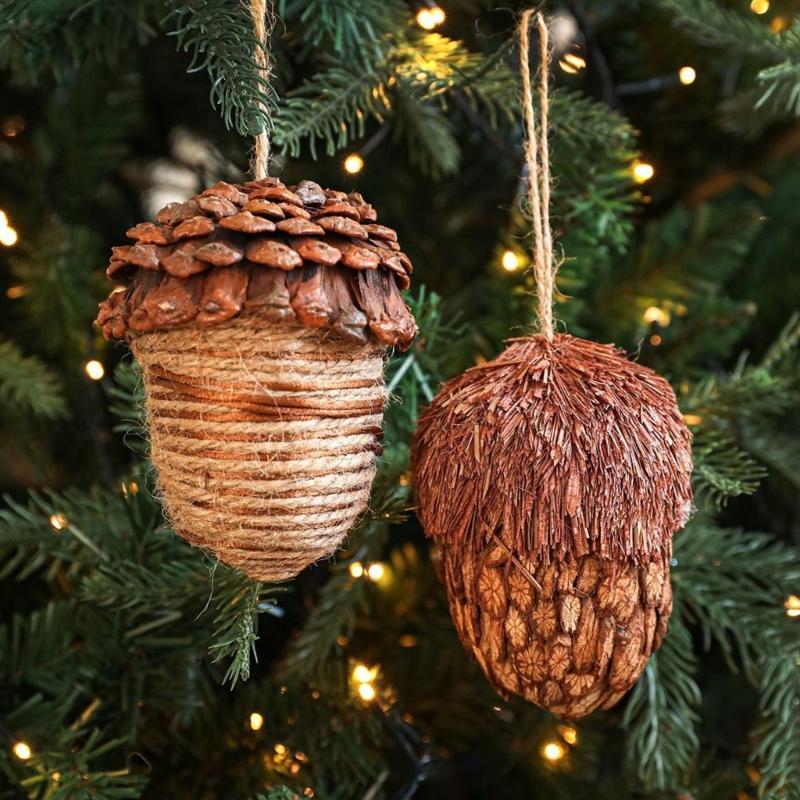 Piña Natural Decoración Navideña Colgante Adorno Festivo Duradero Para Decoración Navideña Interior y Exterior