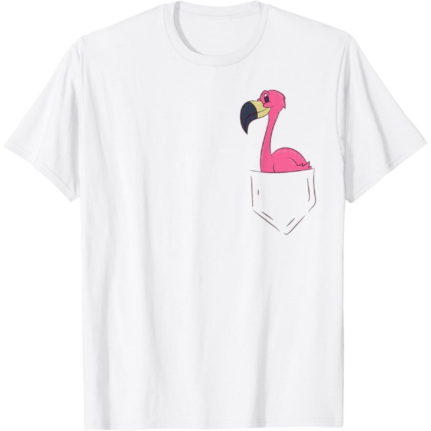 Pink Flamingo In The Pocket Flamingo In Pocket Flamingo T-Shirt(2) S