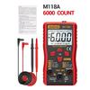 Digital Mini Multimeter Tester Auto Mmultimetro ANENG M118A True Rms Tranistor Meter with NCV Data Hold 6000counts Flashlight