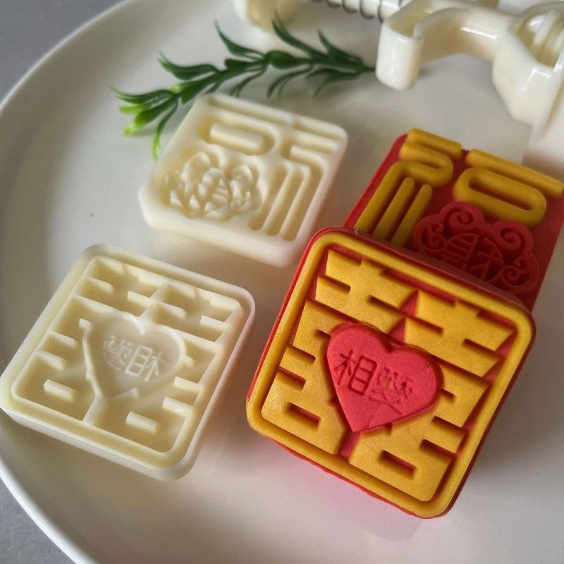 Hand Pressed Mooncakes Mold Cookie Stamp Green Bean Cake Bakewares Traditional Pastries Mould for Baking Enthusiasts