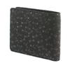 [Inden-ya] Folding Wallet with Coin Purse, Deer Leather, Black with Black Lacquer, Dragonfly Pattern, 2006-01-008