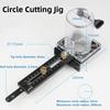 Gabarito de corte de círculo para marcenaria para máquina de aparar elétrica, roteador de madeira, base de entalhe de círculo, ferramentas faça você mesmo com cerca de escala
