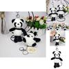 Sweet Panda Plush Doll Keyring Ultra Soft Short Fur Cute Keychain For Kids