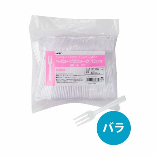 Shimojima Heiko Forks, Plastic, Clear, 12cm, Loose, 100 Pieces, 004513013