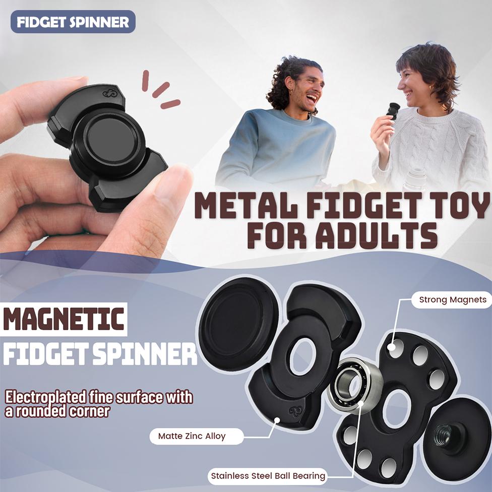 Fun 3-In-1 Game Edc Fidget Toy Personalized Skeleton Ghost Fidget Spinner Alloy Fidget Slider Stress Release Toy Adhd Toys