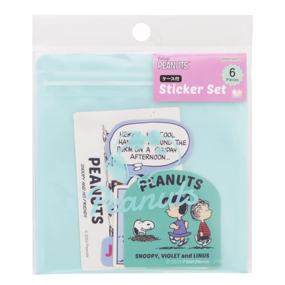 Канцтовары Sunstar Наклейки Snoopy с Peanuts Хорошие Мятные S8586420 Футляр, Друзья, Зеленый,