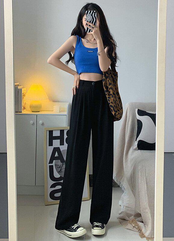 Women's 2024 High Waist Casual Straight Leg Suit Pants