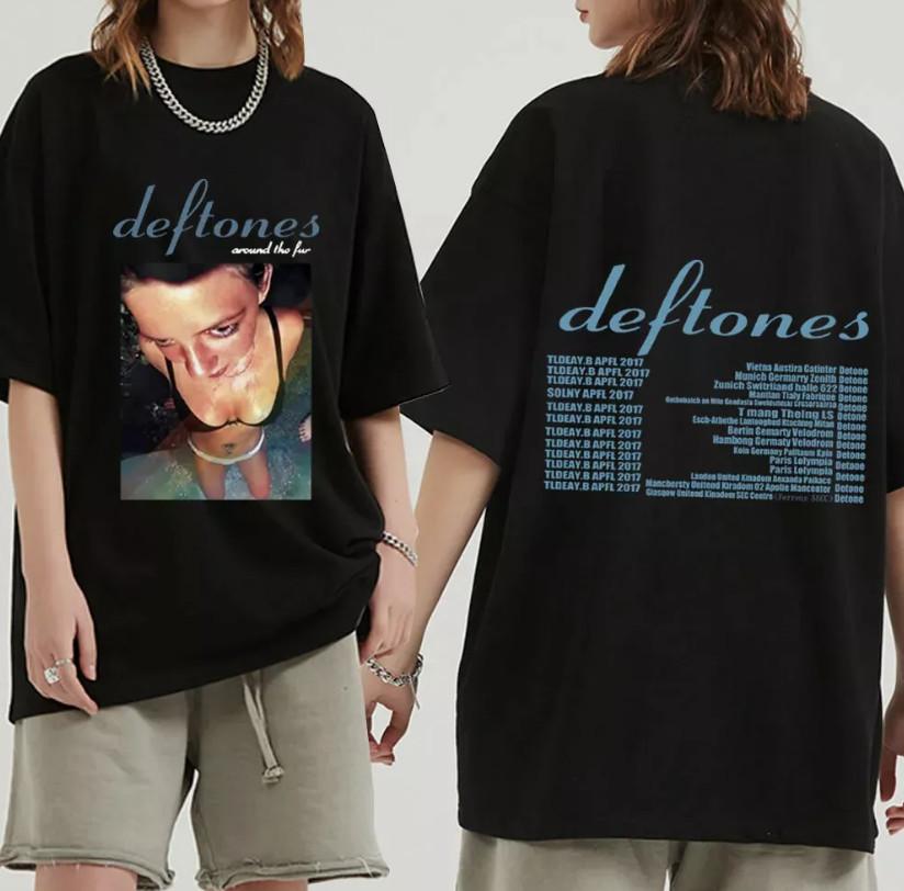 

Deftones Around The Fur Tour Футболка группы Концертная футболка Панк Хип-хоп футболка L