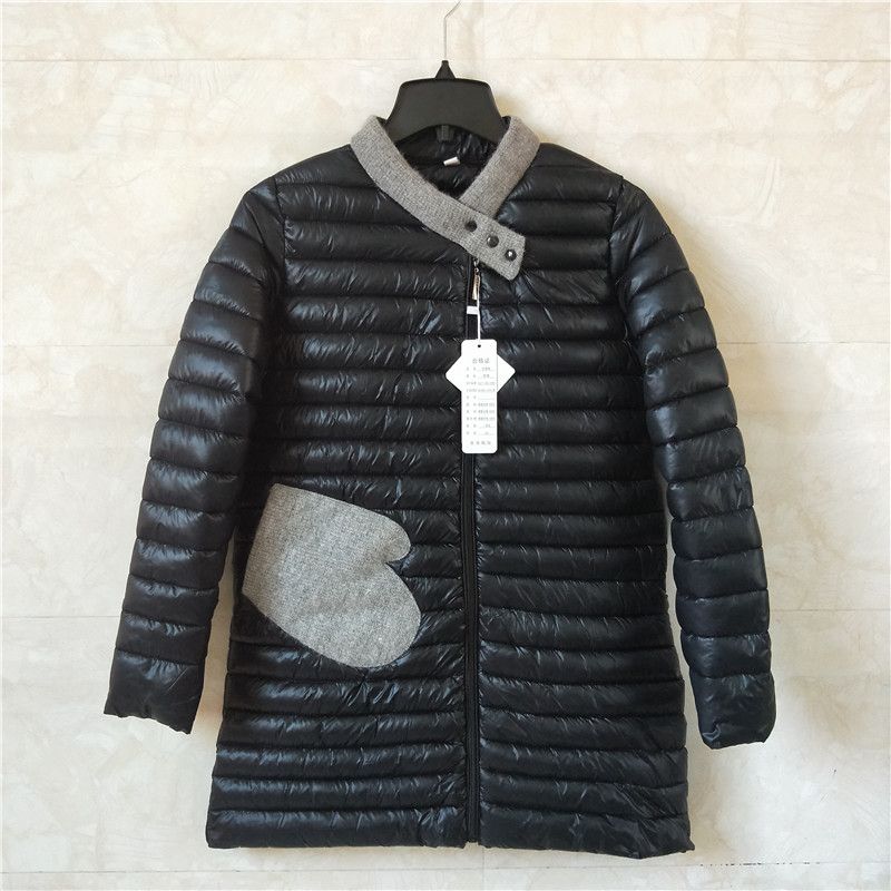 

Fall and Winter New Arrival Women s Cotton Clothes Lightweight down Cotton Coat Fashion All-Match Mid Length Long Length Outwear Micro Times Black L