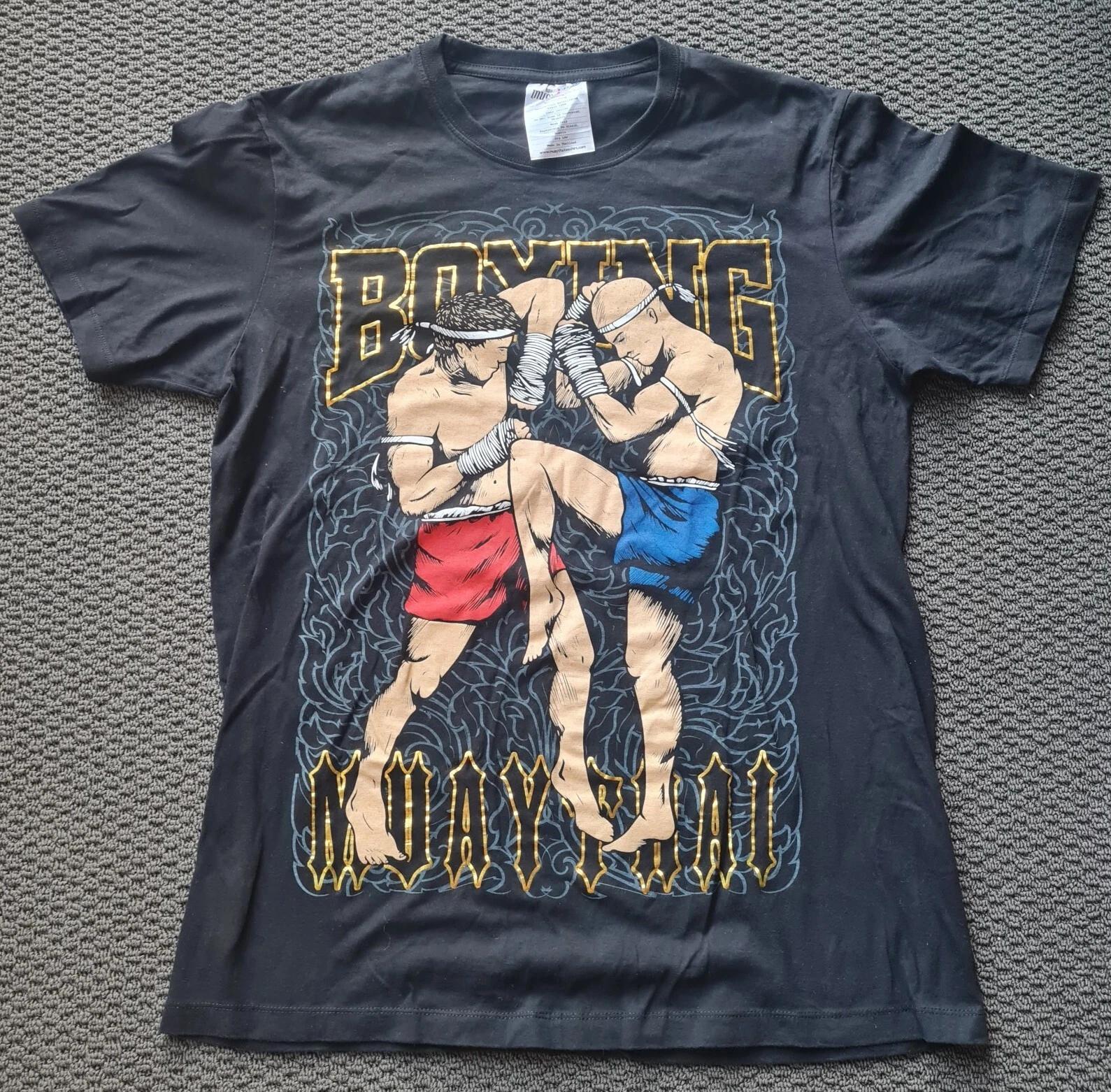 Born To Be Muay Thai T-Shirt Black 100% Organic Cotton Size L Used VGC XL