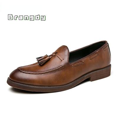 Scarpe Uomo in Pelle Moda Slip-on Ufficio Scarpe Formale Uomo Festa di Matrimonio Uomo Scarpe Eleganti con Nappe Traspiranti Guida Scarpe Oxford Pigre
